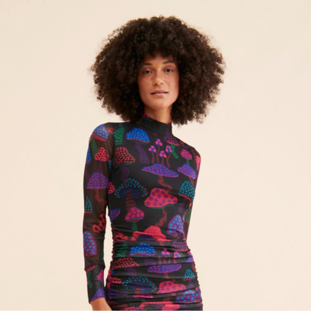 Colorful Mushroom Print Dress